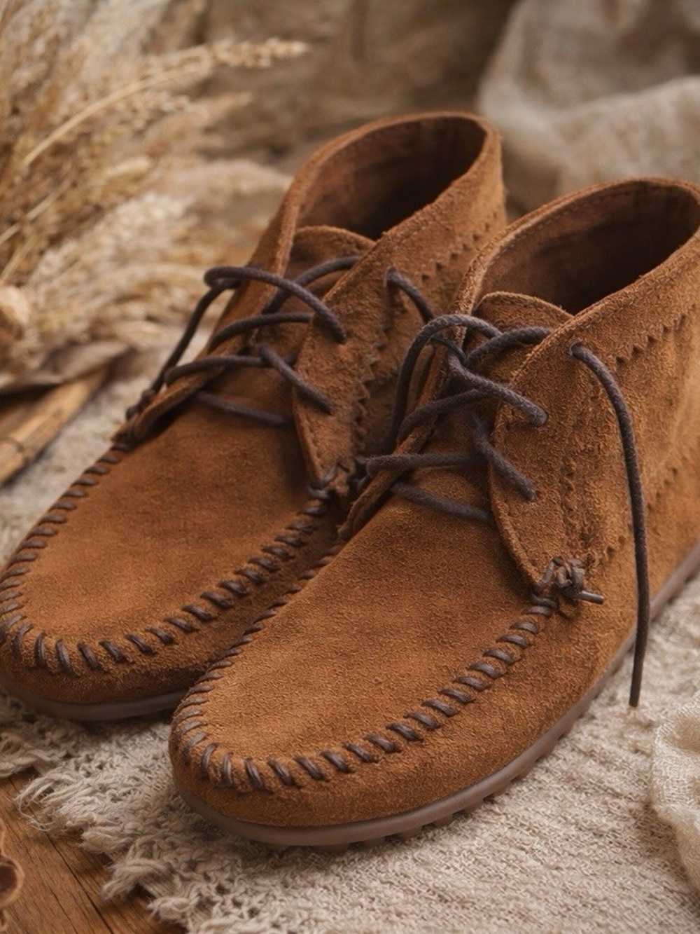 Minnetonka ankle shoes in brown suede